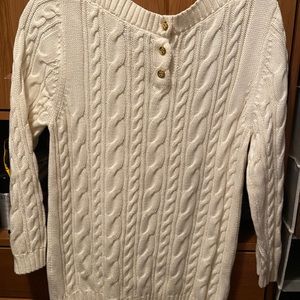 Beautiful white cable knit lands end sweater
